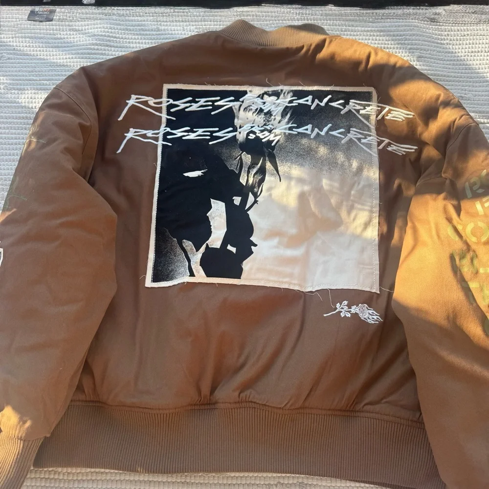 Civil Regime “It’s Our Time” Roses From Concrete Racing Jacket XL Brown NWT